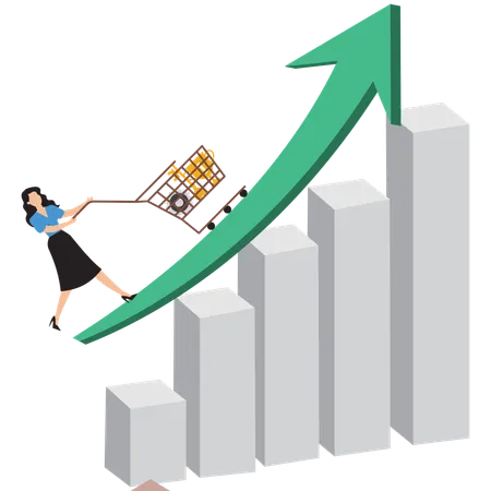 Geschäftsfrau arbeitet an der Entwicklung persönlicher Fähigkeiten  Illustration