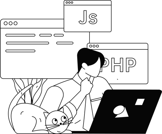 Geschäftsfrau, die an einer Aufgabe arbeitet  Illustration