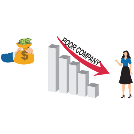 Geschäftsfrau arbeitet an Unternehmensfusion  Illustration