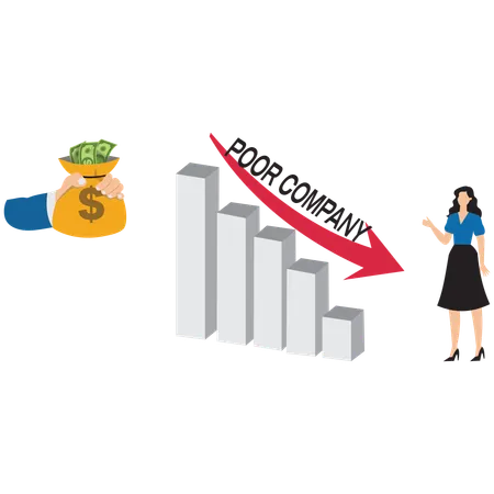 Geschäftsfrau arbeitet an Unternehmensfusion  Illustration