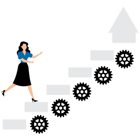 Geschäftsfrau, die im Geschäftsumfeld arbeitet  Illustration