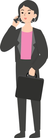 Geschäftsfrau, die am Telefon spricht  Illustration