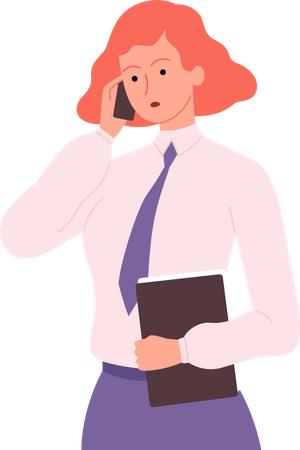Geschäftsfrau die auf handy spricht  Illustration