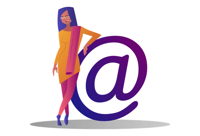 E-Mail-Adresse der Geschäftsfrau  Illustration