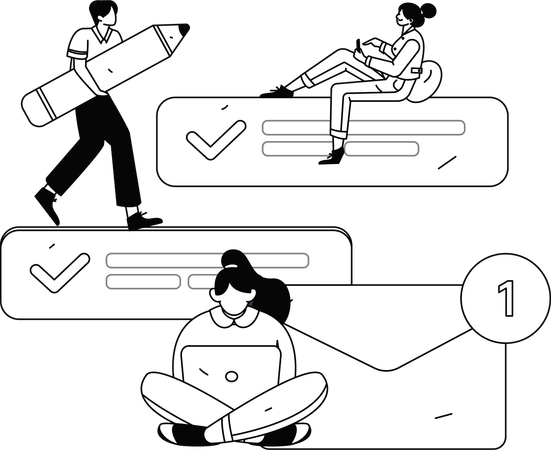 Geschäftsfrau empfängt E-Mail  Illustration