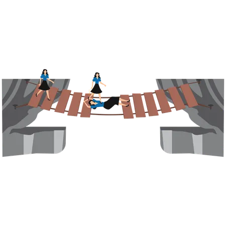 Geschäftsfrau erhält geschäftliche Unterstützung  Illustration