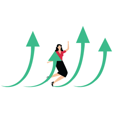 Geschäftsfrau steigert den Geschäftsgewinn  Illustration