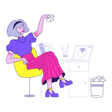 Geschäftsfrau im Büro  Illustration