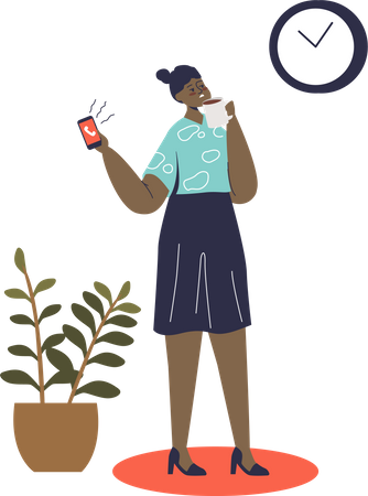 Geschäftsfrau auf Kaffeepause  Illustration