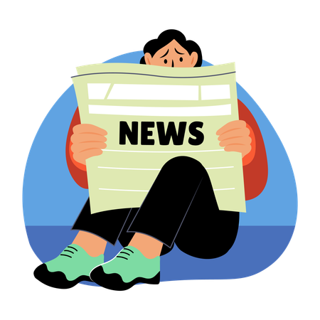 Geschäftsfrau liest Nachrichten  Illustration