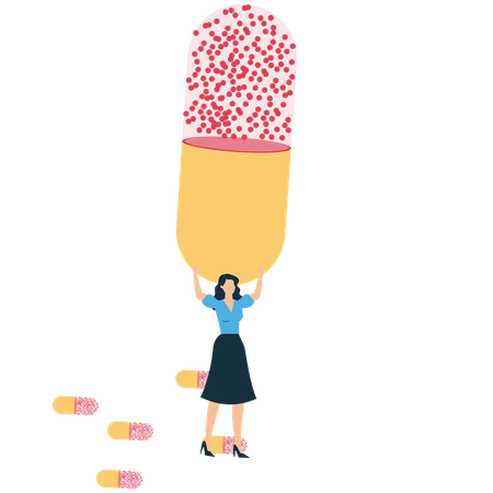 Geschäftsfrau macht Überdosis  Illustration