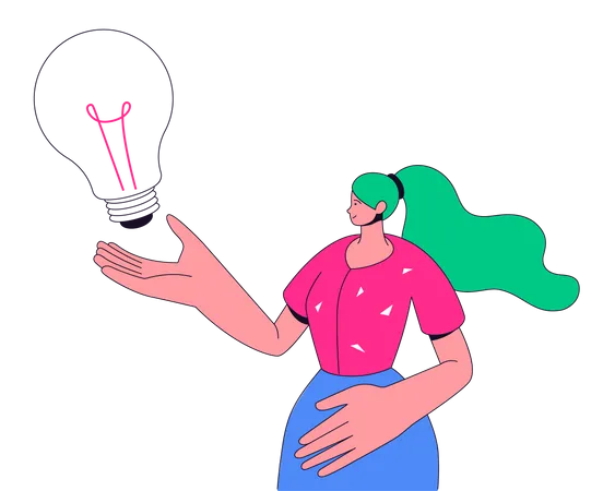 Geschäftsfrau mit hellen Plan  Illustration