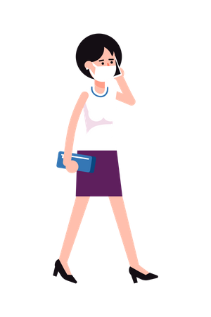 Geschäftsfrau mit Maske  Illustration