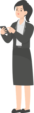 Geschäftsfrau mit Smartphone  Illustration
