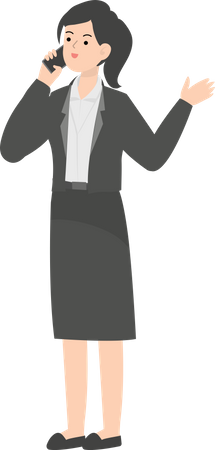 Geschäftsfrau mit Smartphone  Illustration