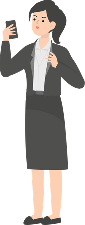 Geschäftsfrau mit Smartphone  Illustration