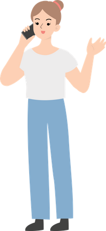 Geschäftsfrau mit Smartphone  Illustration