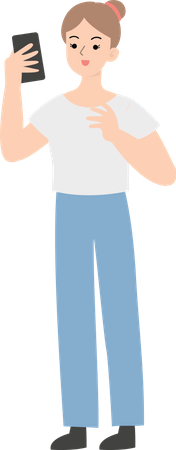 Geschäftsfrau mit Smartphone  Illustration