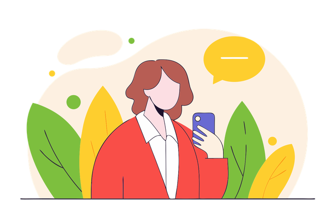 Geschäftsfrau mit Telefon  Illustration