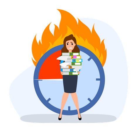 Geschäftsfrau mit viel Arbeit  Illustration
