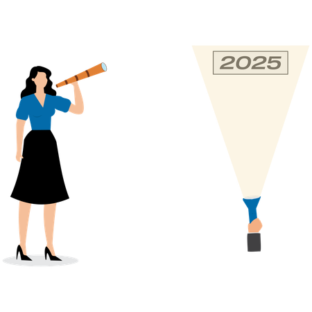 Geschäftsfrau nutzt Unternehmensunterstützung  Illustration