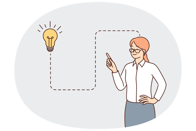 Geschäftsfrau schlägt Marketingplan vor  Illustration