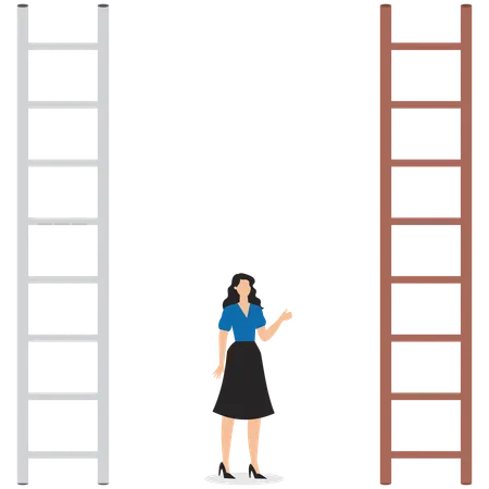 Geschäftsfrau wählt Herausforderung Treppe  Illustration