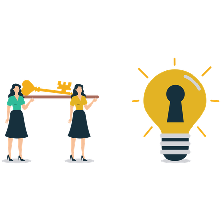 Geschäftsfrau setzt Innovationen frei  Illustration