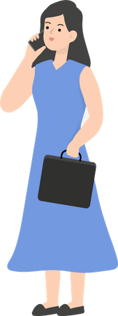 Geschäftsfrau spricht per Smartphone  Illustration