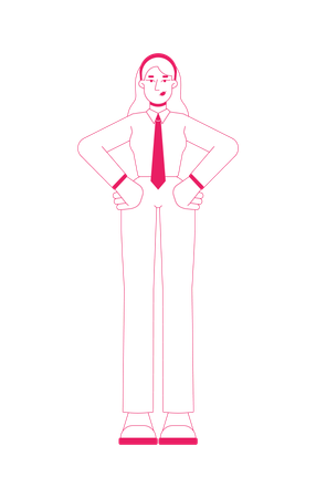 Geschäftsfrau, stehen in pose  Illustration
