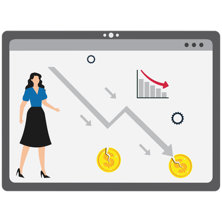 Geschäftsfrau in der Finanzkrise  Illustration