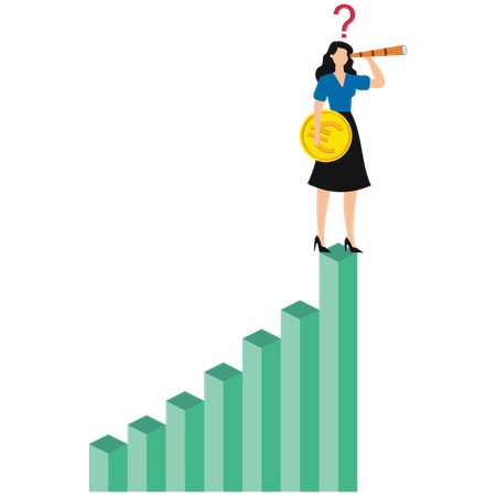 Geschäftsfrau macht Finanzinvestitionen  Illustration