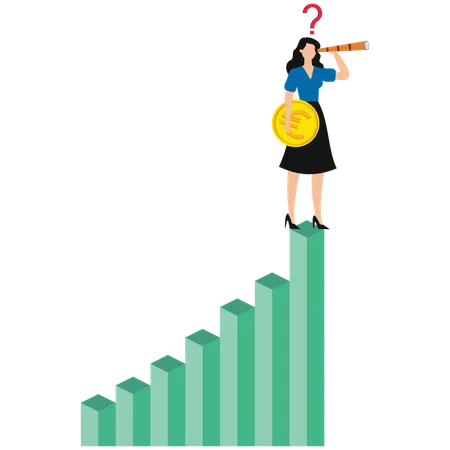 Geschäftsfrau macht Finanzinvestitionen  Illustration