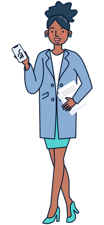 Geschäftsfrau am telefon sprechen  Illustration