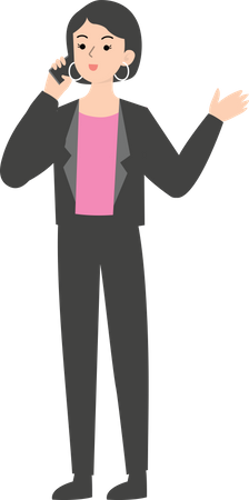 Geschäftsfrau telefoniert mit Handy  Illustration