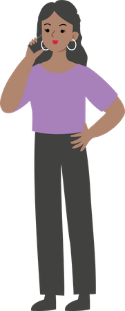 Geschäftsfrau telefoniert mit Handy  Illustration