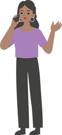 Geschäftsfrau telefoniert mit Handy  Illustration
