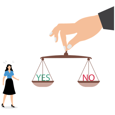 Geschäftsfrau, die Geschäftsentscheidung trifft  Illustration