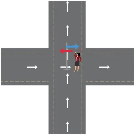 Geschäftsfrau, die Geschäftsentscheidung trifft  Illustration