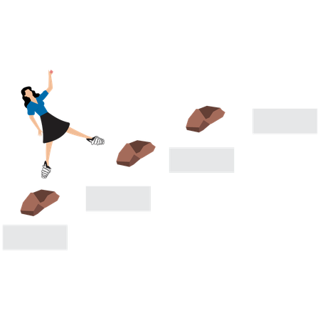 Geschäftsfrau überwindet Hindernisse  Illustration