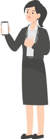 Geschäftsfrau zeigt Smartphone  Illustration