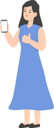 Geschäftsfrau zeigt Smartphone  Illustration