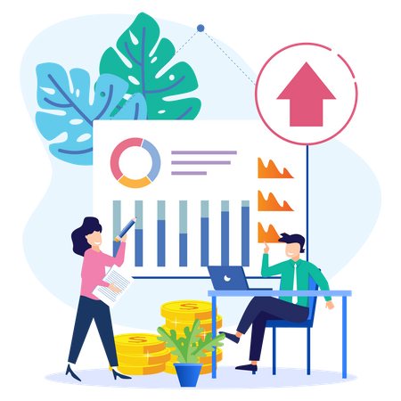 Geschäftsgewinnanalyse  Illustration