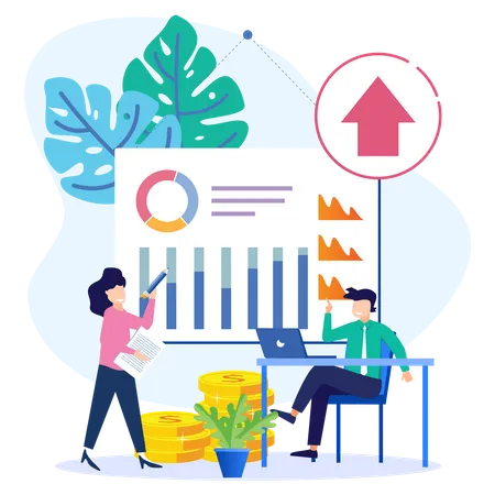 Geschäftsgewinnanalyse  Illustration