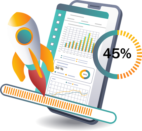 Analyse der Geschäftsinvestitionsentwicklung für Startups  Illustration