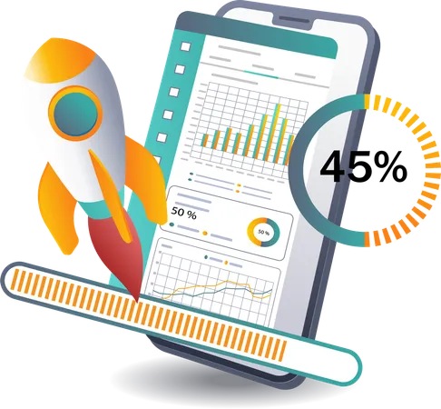 Analyse der Geschäftsinvestitionsentwicklung für Startups  Illustration