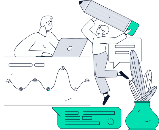 Business-Konferenz von Geschäftsmann gehalten  Illustration