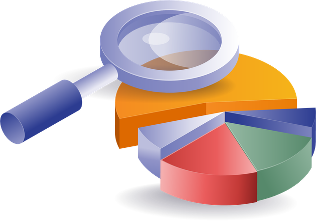 Prozentuale Analyse eines Geschäftskreisdiagramms  Illustration