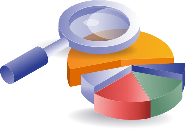 Prozentuale Analyse eines Geschäftskreisdiagramms  Illustration