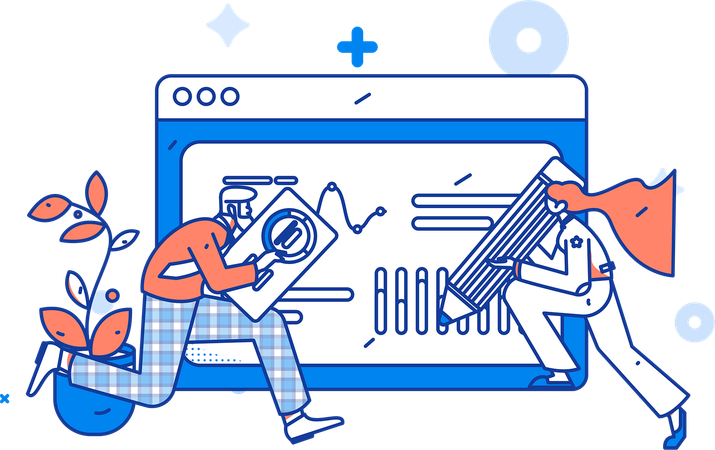 Geschäftsleute, die daten analysieren  Illustration